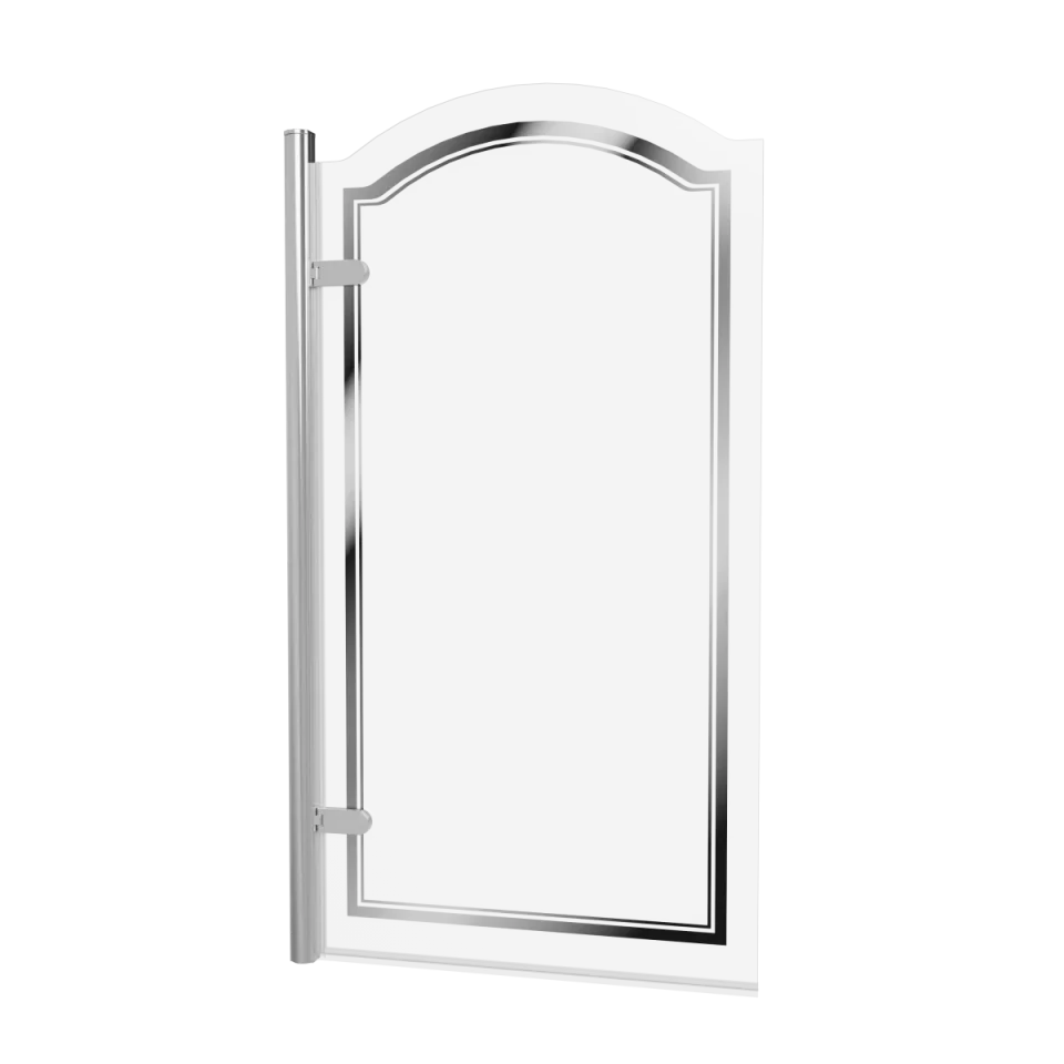 Burlington Classique Curved Hinge Bath Screen With Plating 850 Lh Chrome product image - Image 3