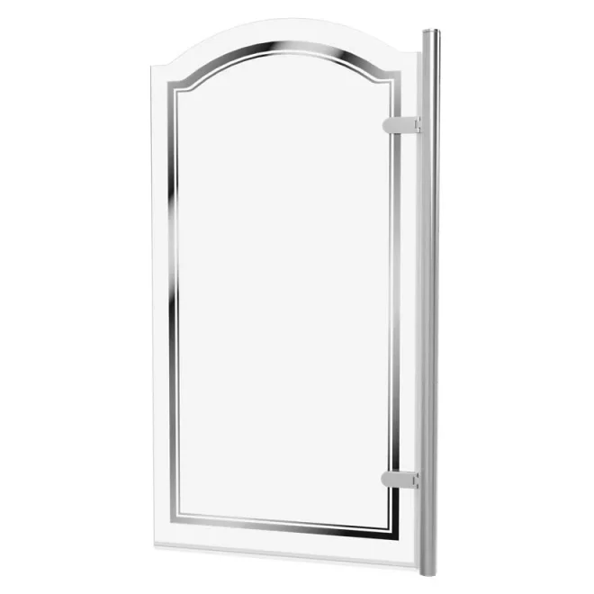 Burlington Classique Curved Hinge Bath Screen With Plating 850 Rh Chrome detail view - Image 2