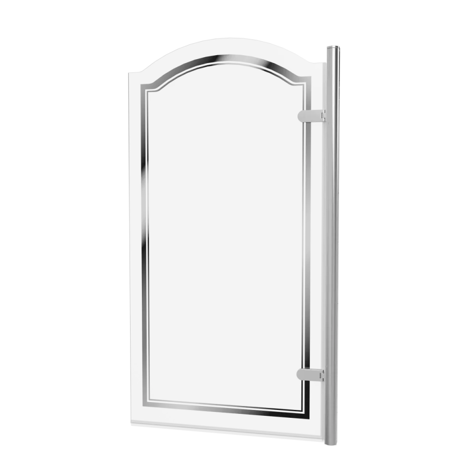 Burlington Classique Curved Hinge Bath Screen With Plating 850 Rh Chrome product image - Image 3