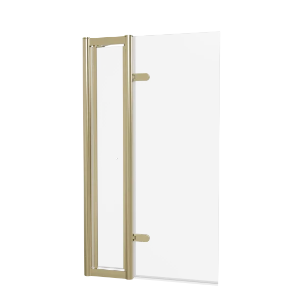Burlington Classique Hinged Bath Screen With Access Door 850 Gold (no Handle)
