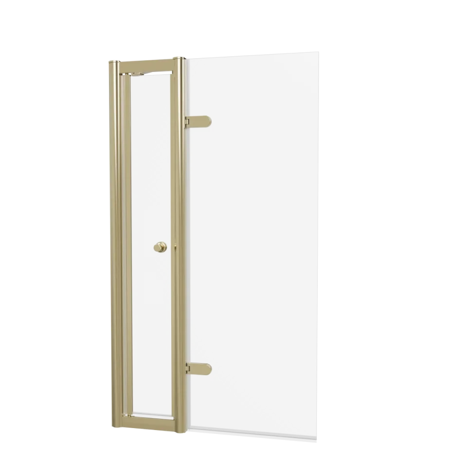 Burlington Classique Hinged Bath Screen With Access Door 850 And Guild 1909 Handle Gold product image - Image 3