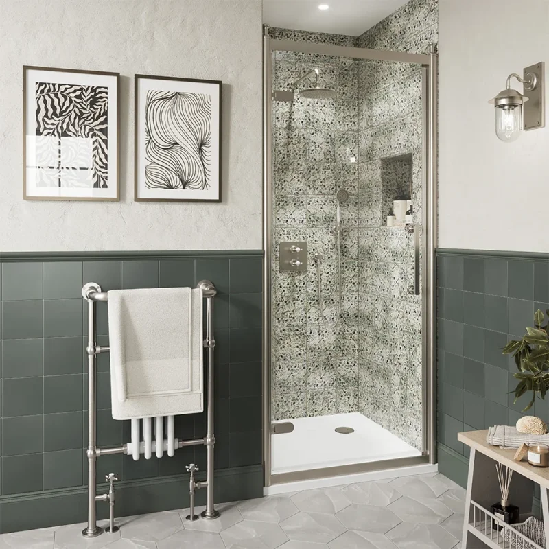 Burlington Classique Hinged Door 800 Brushed Nickel product image - Image 3