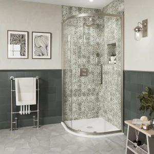 Burlington Classique Single Quadrant Door A 800 X 800 Moving Door Brushed Nickel