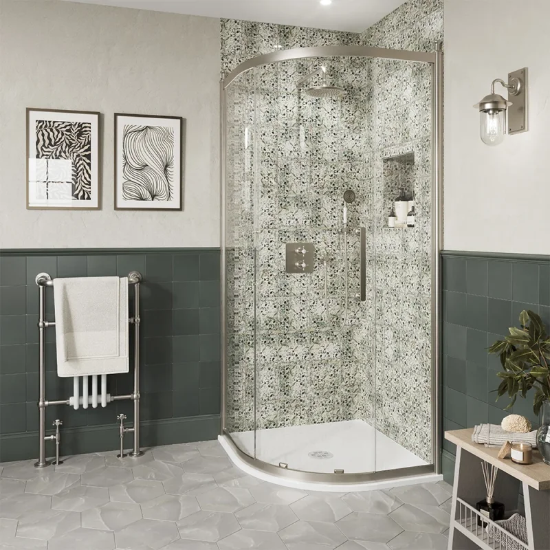 Burlington Classique Single Quadrant Door A 800 X 800 Moving Door Brushed Nickel product image - Image 1