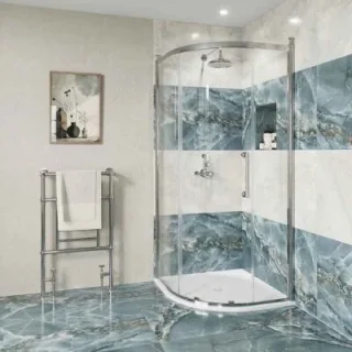 Burlington Classique Single Quadrant Door 800 X 800 Chrome detail view - Image 2