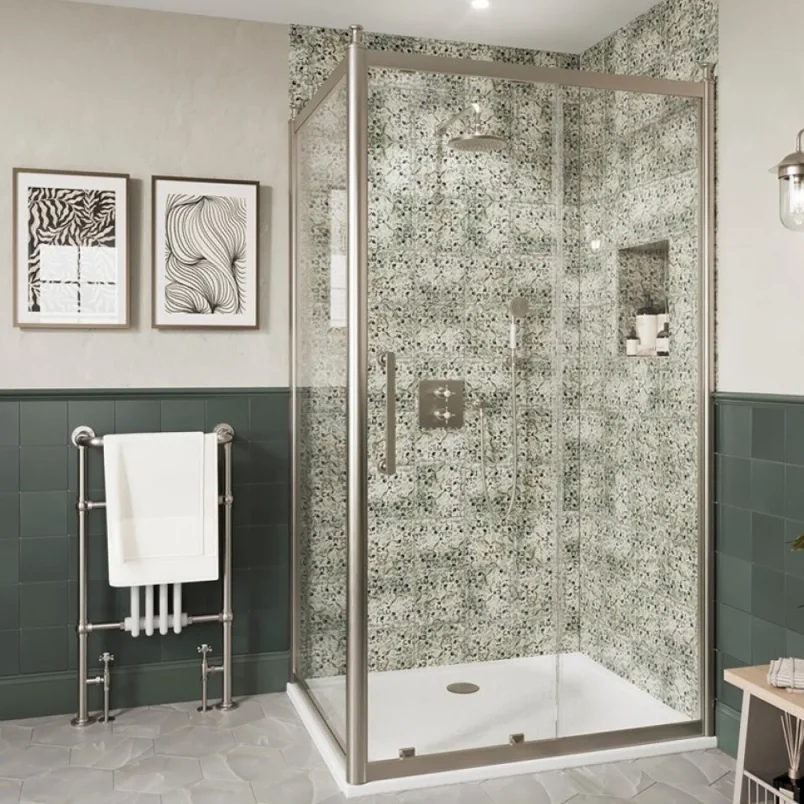 Burlington Classique Sliding Door 1700 Brushed Nickel detail view - Image 2