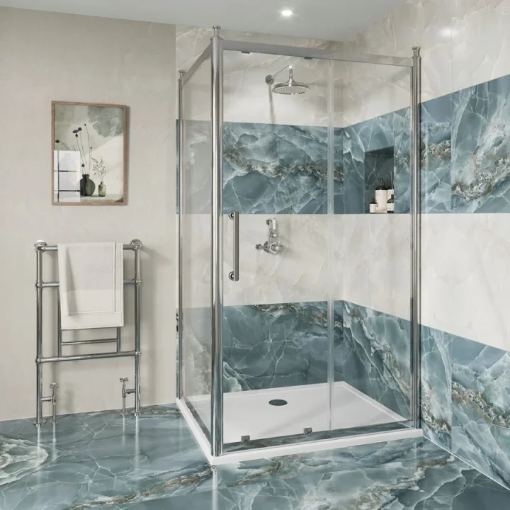 Burlington Classique Sliding Door 1200 Chrome detail view - Image 2