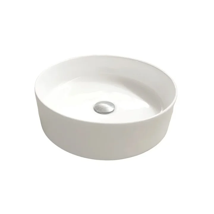 Britton Round Countertop Basin 400mm 0th Gloss White detail view - Image 2