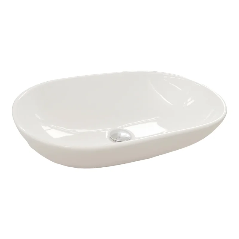 Britton Pool Countertop Basin 585 X 390mm 0th Gloss White detail view - Image 2