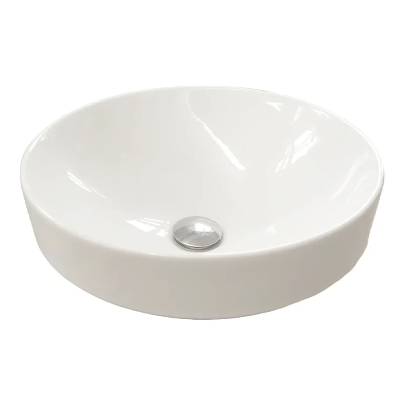 Britton Semi-inset Thin Countertop Basin 400mm 0th Gloss White product image - Image 3