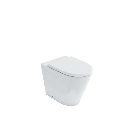 Britton Curve 2 Rimless Back To Wall Wc Inc Soft Close Seat Gloss White detail view - Image 2