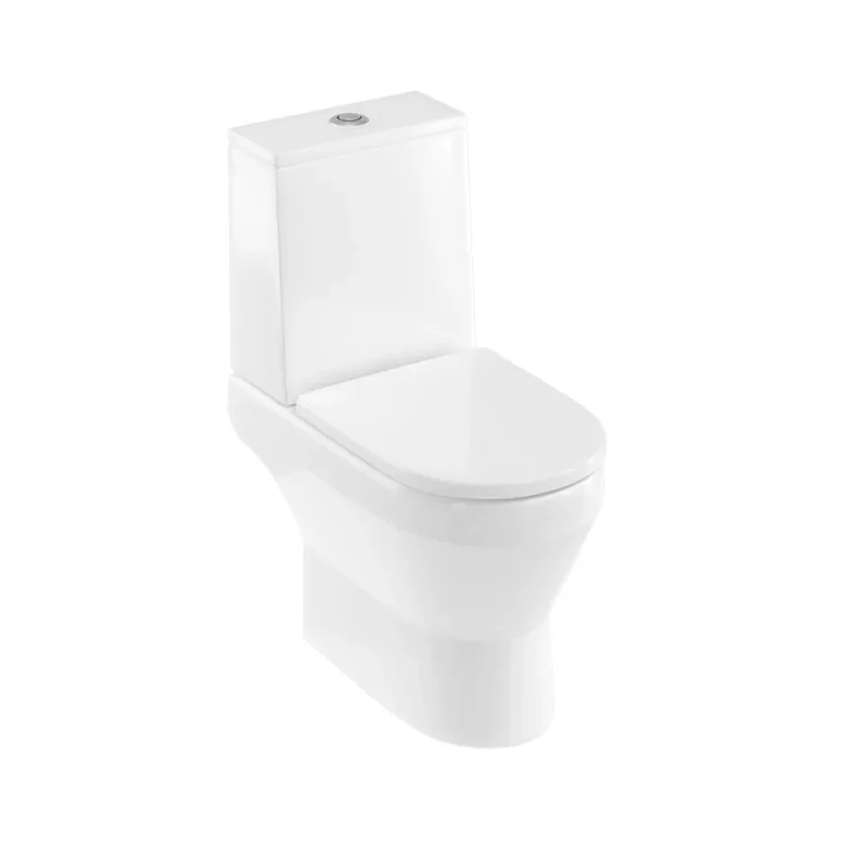 Britton Curve 2 Rimless Close Coupled Wc Inc Soft Close Seat Gloss White detail view - Image 2