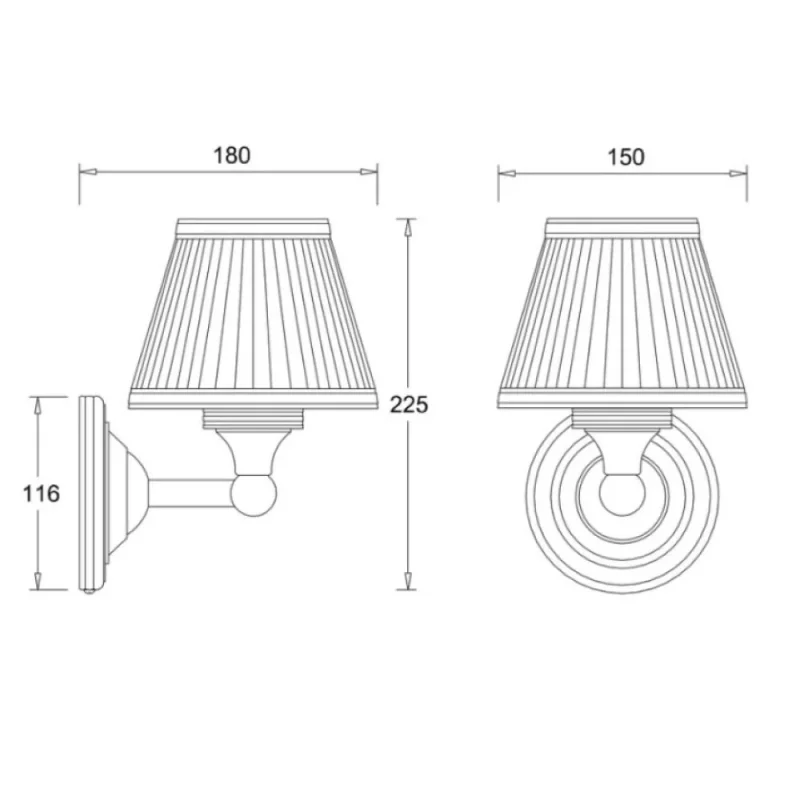 Burlington Round Base White Fine Pleated Shade Brushed Nickel detail view - Image 3