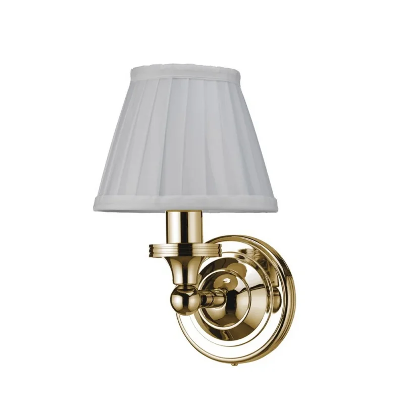 Burlington Round Base White Fine Pleated Shade Gold detail view - Image 3