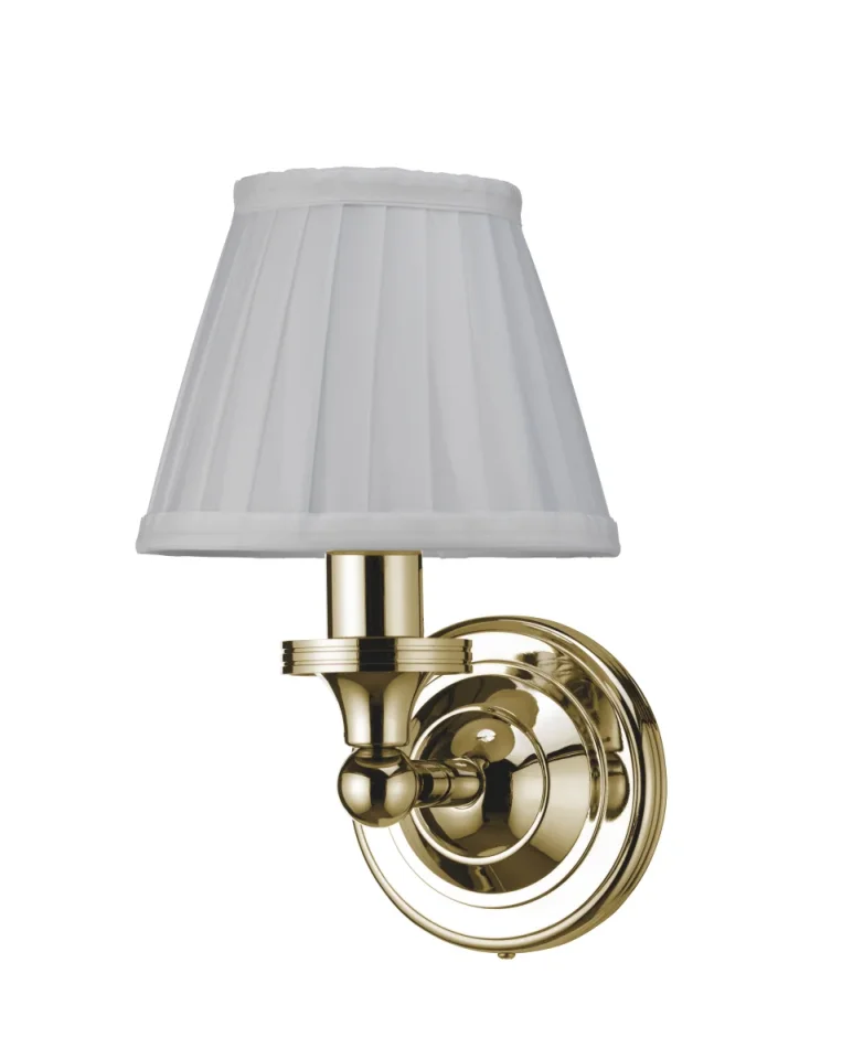 Burlington Round Base White Fine Pleated Shade Gold product image - Image 4
