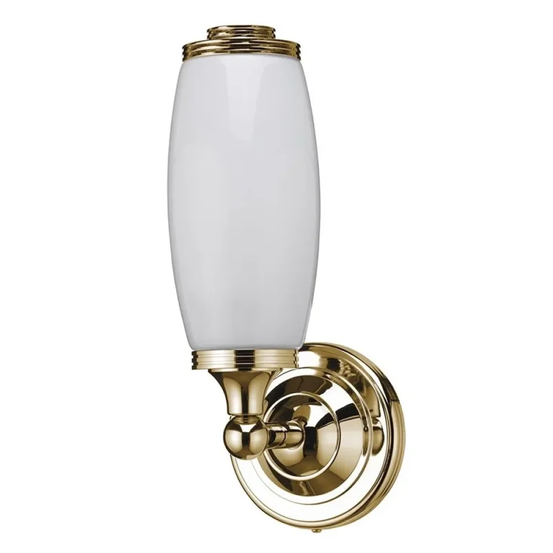 Burlington Round Base Tube Frosted Glass Shade Gold detail view - Image 3
