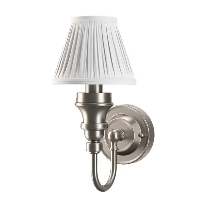 Burlington Ornate Base White Fine Pleated Shade Brushed Nickel product image - Image 2