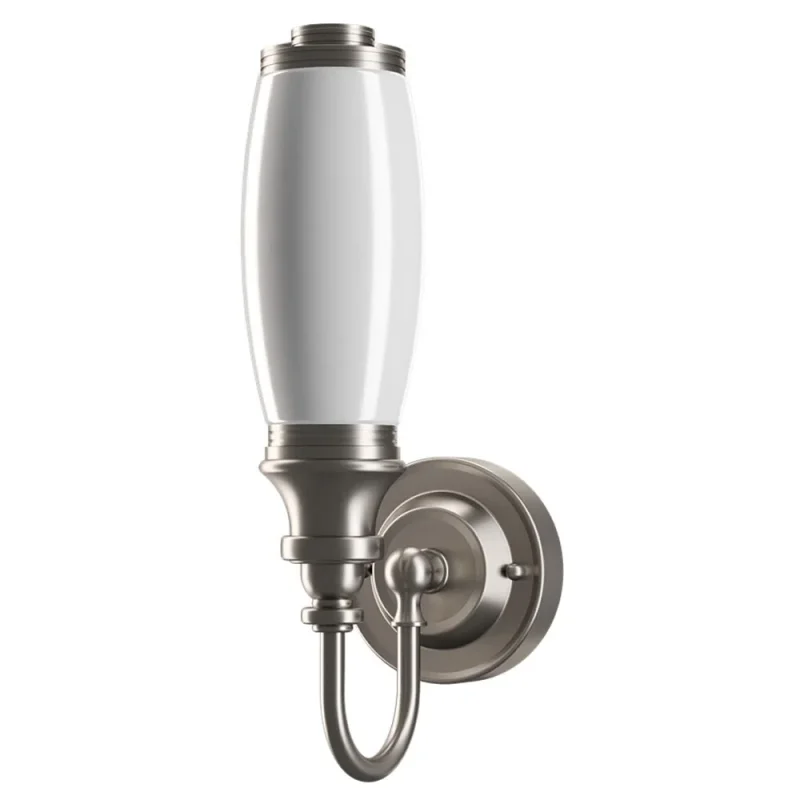 Burlington Ornate Base Tube Frosted Glass Shade Brushed Nickel detail view - Image 2