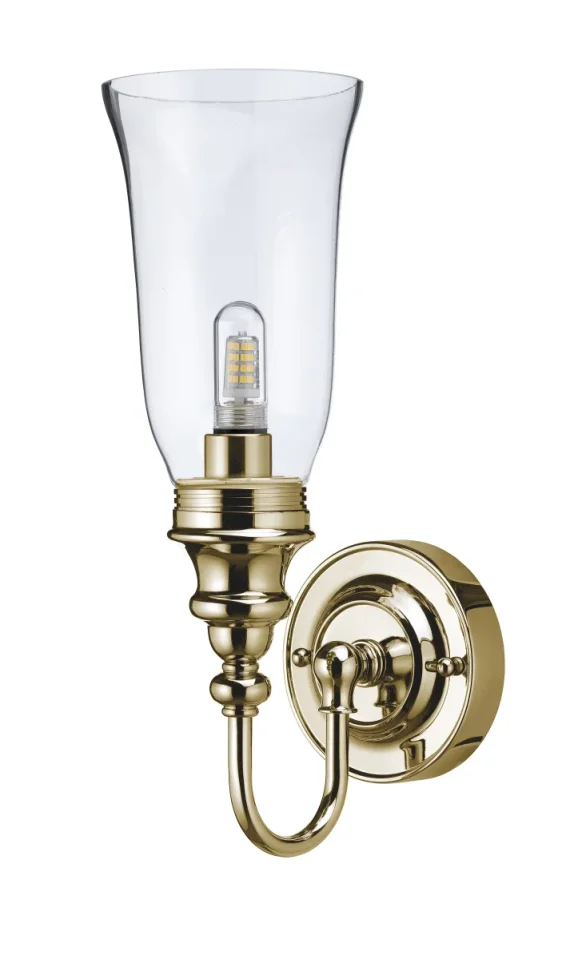 Burlington Ornate Base Vase Clear Glass Shade Gold product image - Image 3