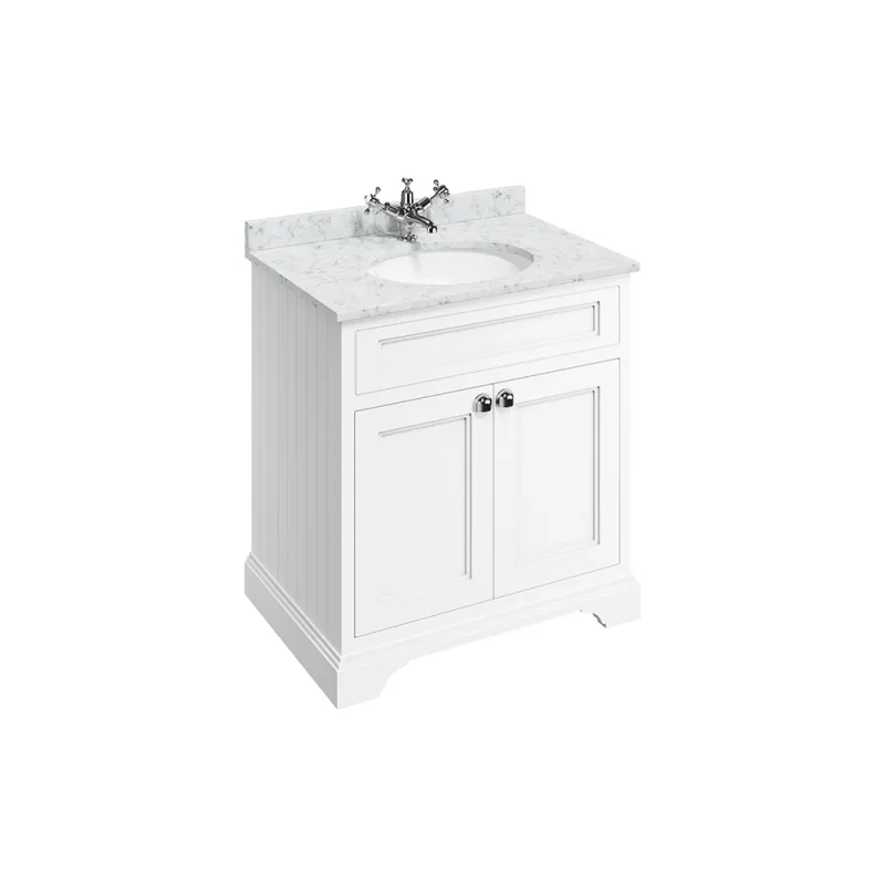 Burlington Freestanding Basin Unit 750 Doors Matt White product image - Image 5