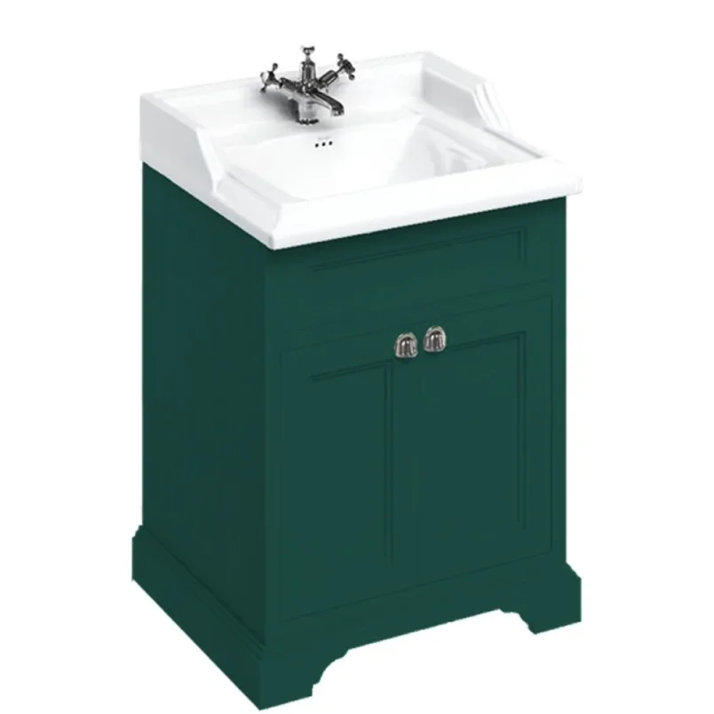 Burlington Freestanding Basin Unit Doors Matt Green product image - Image 2