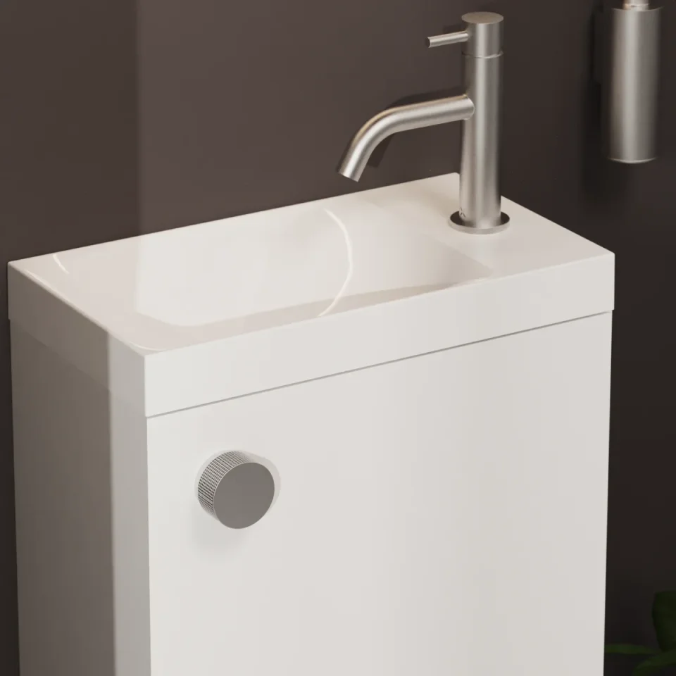 Crosswater Knurled Furniture Handle x 1 Brushed Nickel detail view - Image 4