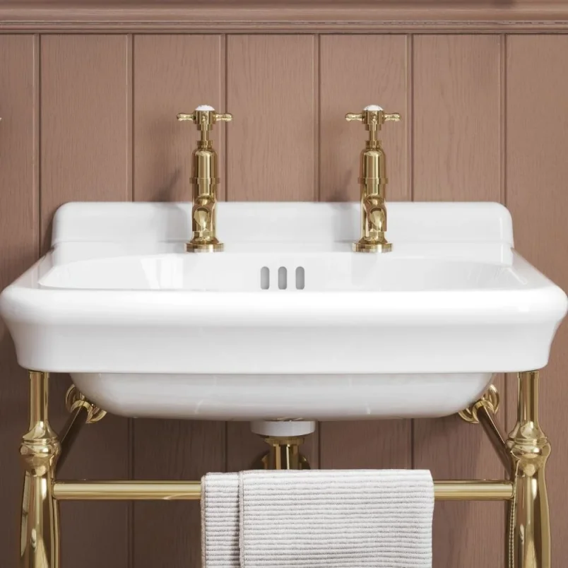 Burlington Guild Basin Pillar Tap Gold detail view - Image 2