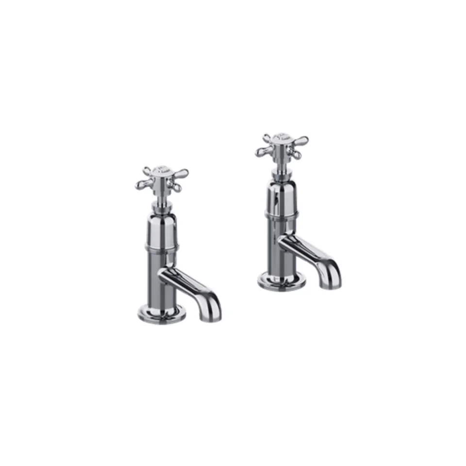 Burlington Guild Basin Pillar Tap Brushed Nickel detail view - Image 2
