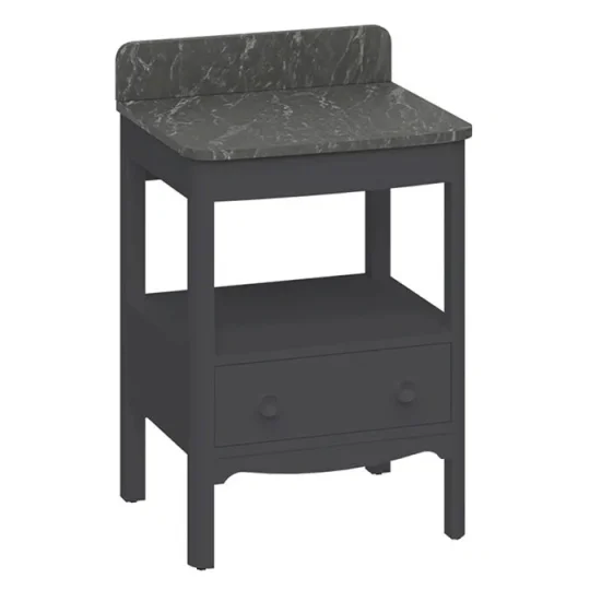 Burlington Guild Vanity Top 620mm With Upstand Marquina detail view - Image 2