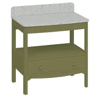 Burlington Guild Vanity Top 850mm With Upstand Cararra detail view - Image 2