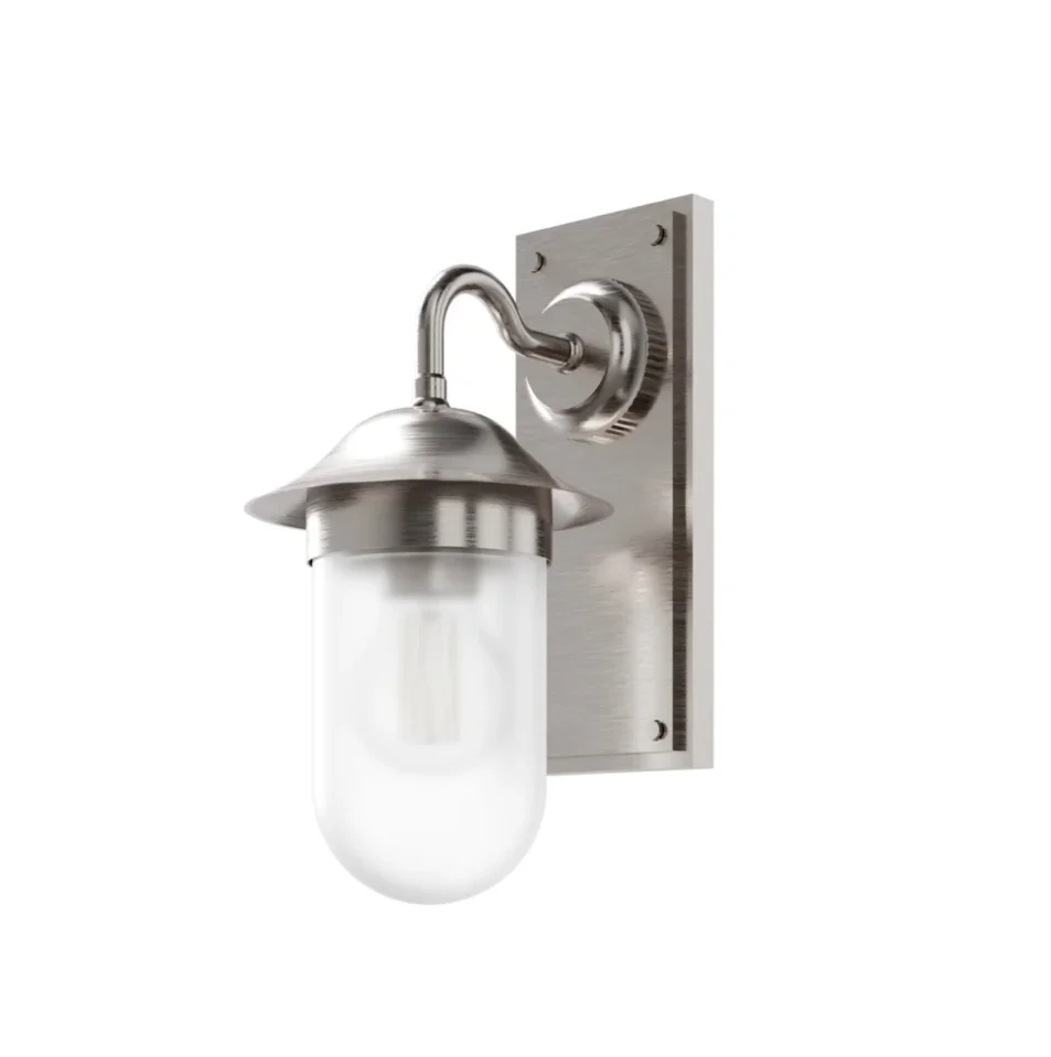 Burlington Guild Wall Light & Frosted Glass Brushed Nickel detail view - Image 2