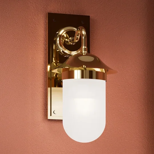 Burlington Guild Wall Light & Frosted Glass Gold detail view - Image 2
