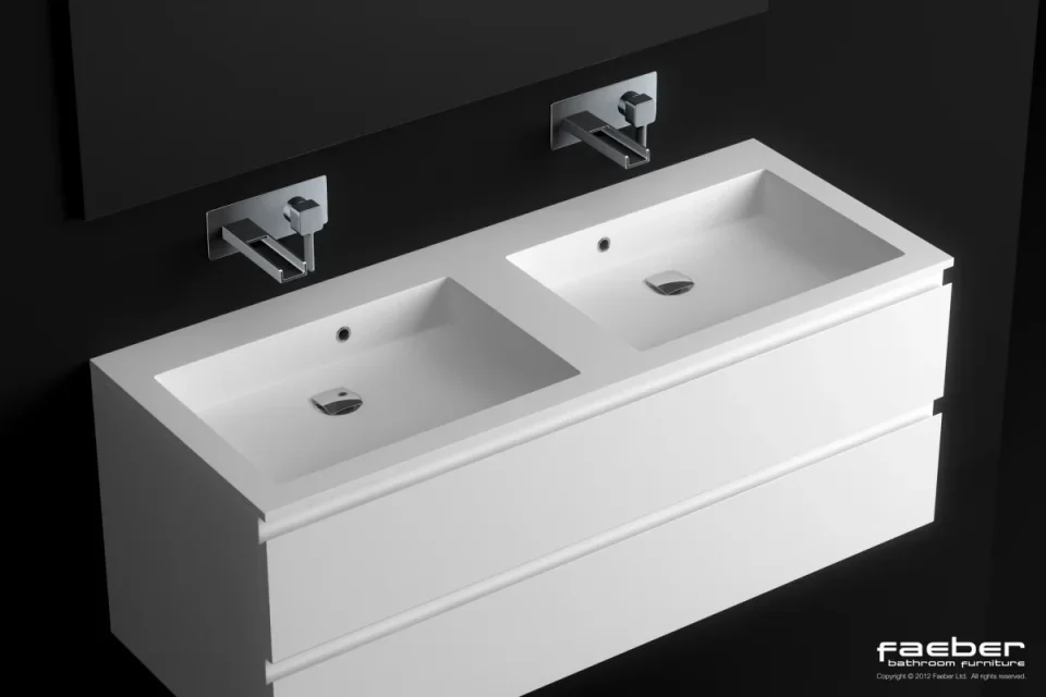 Faeber Silkstone Box 1200mm Double Basin Matt product image - Image 1