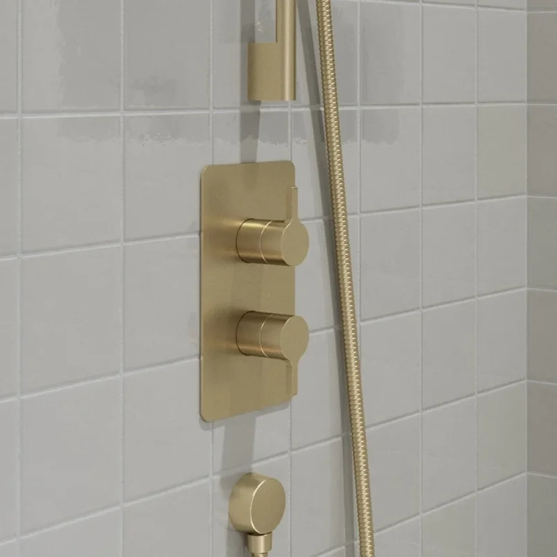 Britton Hoxton 2.0 Shower Mixer With Diverter Including The Conceal Valve Brushed Brass detail view - Image 2
