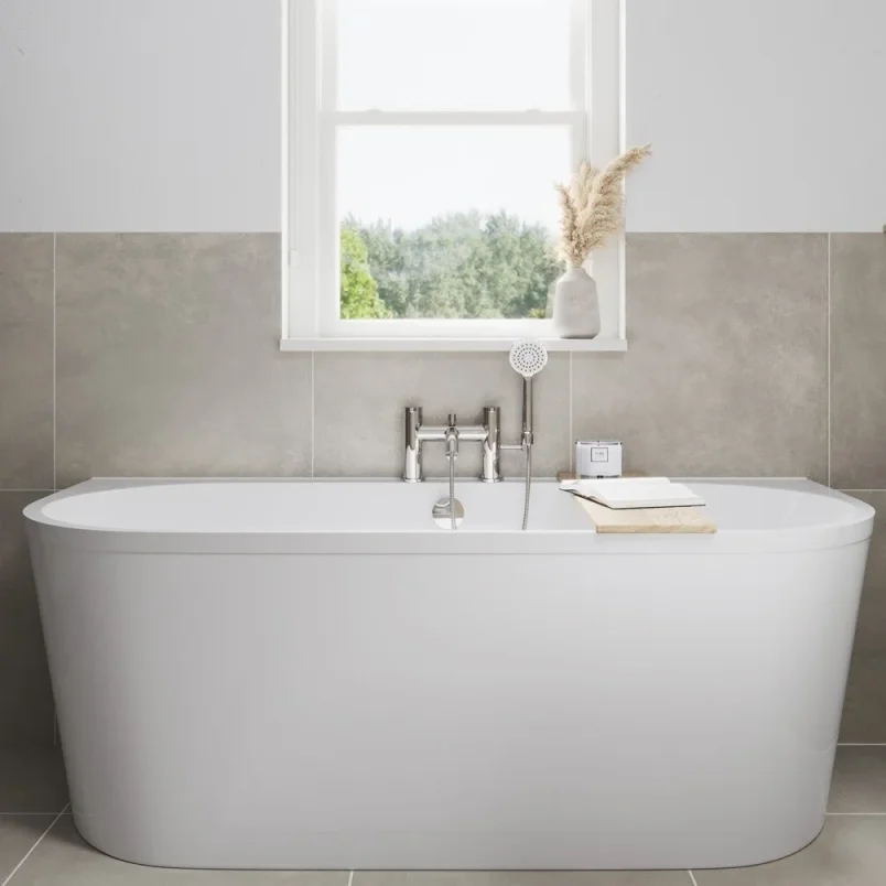 Britton Hoxton 2.0 2 Tap Hole Bath Shower Mixer Chrome detail view - Image 3