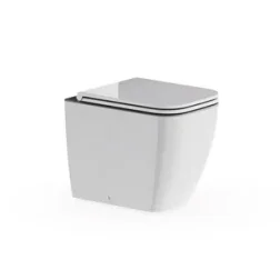 Britton Square Back To Wall Pan Rimless Inc Seat And Fixings detail view - Image 2