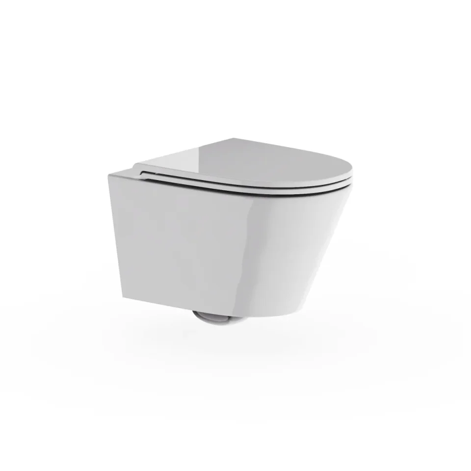 Britton Round Wall Hung Pan Rimless Inc Seat And Fixings detail view - Image 2