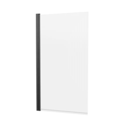 Britton Hoxton 6 Hinged Bath Screen 800 Matt Black detail view - Image 2