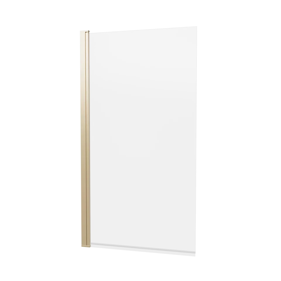 Britton Hoxton 6 Hinged Bath Screen 800 Brushed Brass product image - Image 1
