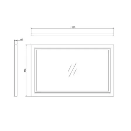 Burlington 1200mm Led Mirror Matt Green detail view - Image 3