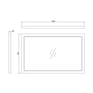 Burlington 1200mm Mirror Matt Green detail view - Image 2