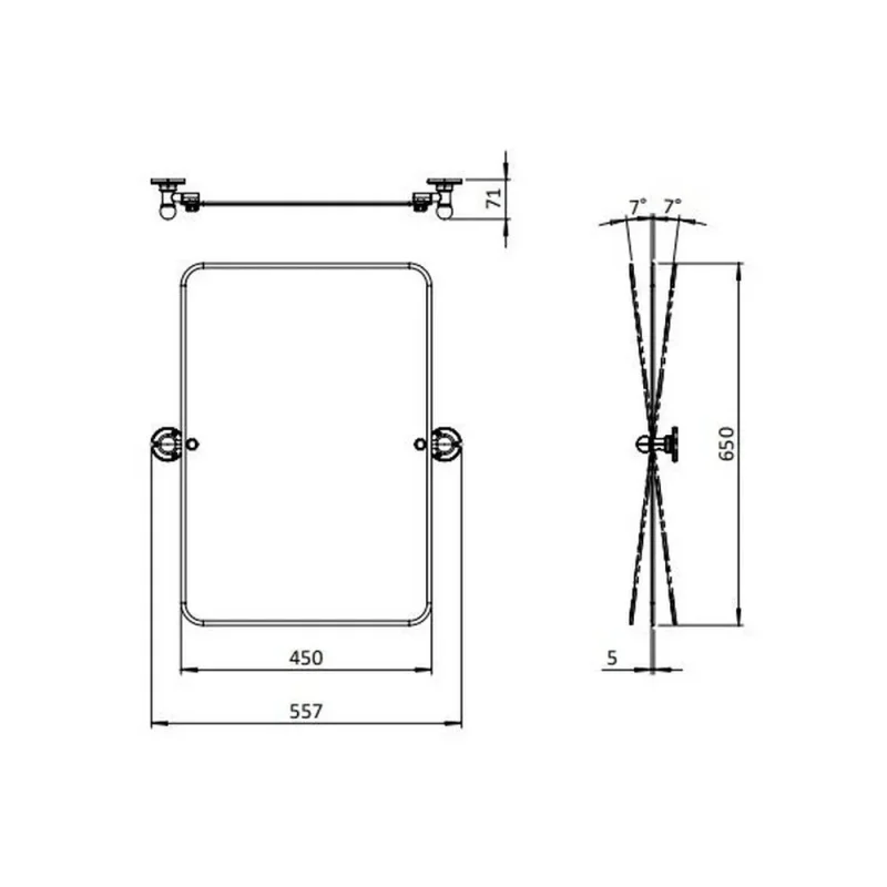 Burlington Rectangular Mirror 450 X 650 X 5mm product image - Image 3