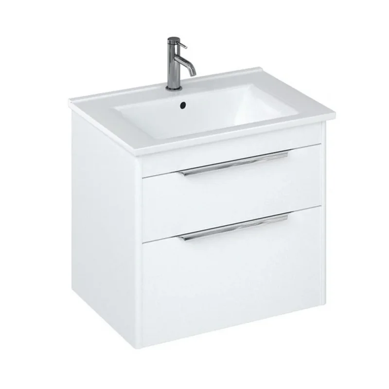 Britton Shoreditch Double Drawer Unit 650mm Matt White detail view - Image 3
