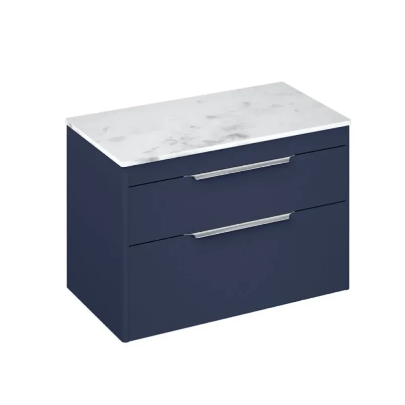 Britton Shoreditch Double Drawer Unit 850mm Matt Blue product image - Image 3