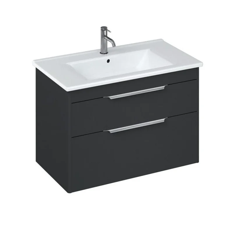 Britton Shoreditch Double Drawer Unit 850mm Matt Grey detail view - Image 3