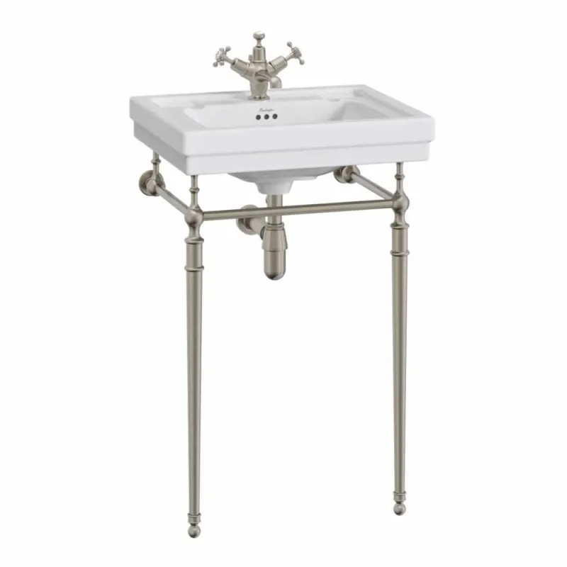 Burlington 56cm/58cm Basin Wash Stand Brushed Nickel detail view - Image 2