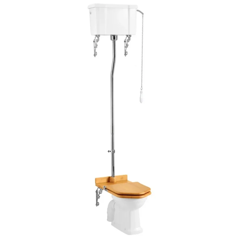 Burlington Brushed Nickel Aluminium High Level Cistern Including Cistern Fittings detail view - Image 2
