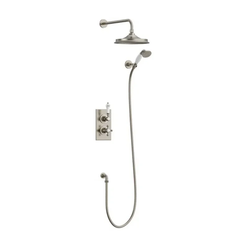 Burlington 2 Outlet Diverter Shower Valve & Arm Brushed Nickel product image - Image 2