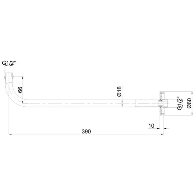 Burlington Straight Shower Arm Brushed Nickel detail view - Image 2