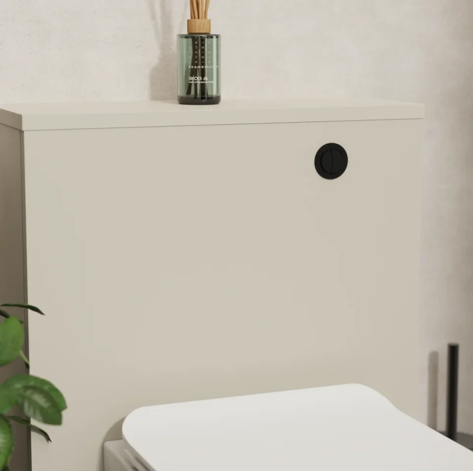 Crosswater Flush Button & Cable Matt Black detail view - Image 4